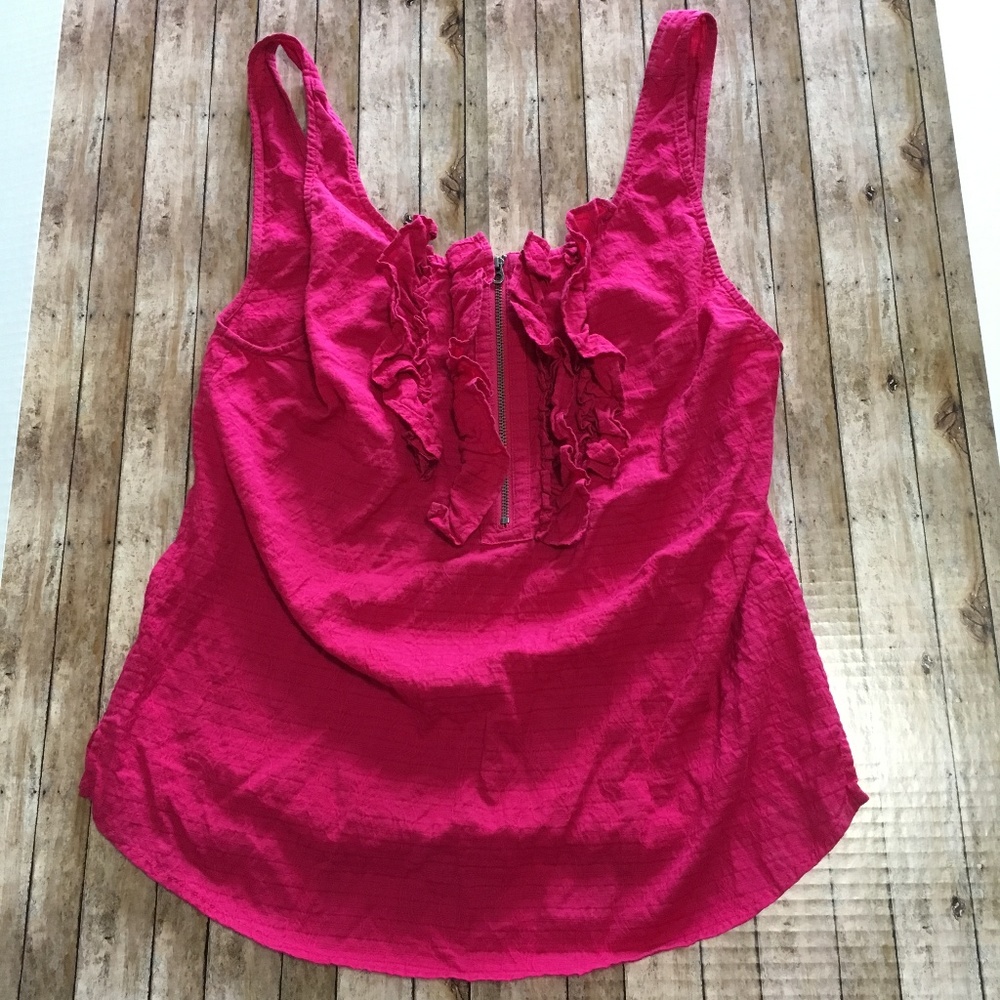 Juicy Couture deep pink ruffled tank in size 2 GUC